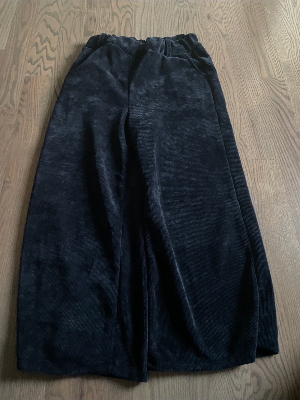 Wide Leg Corduroy Pants in Deep Navy